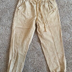 LOFT Tan Paperbag pants